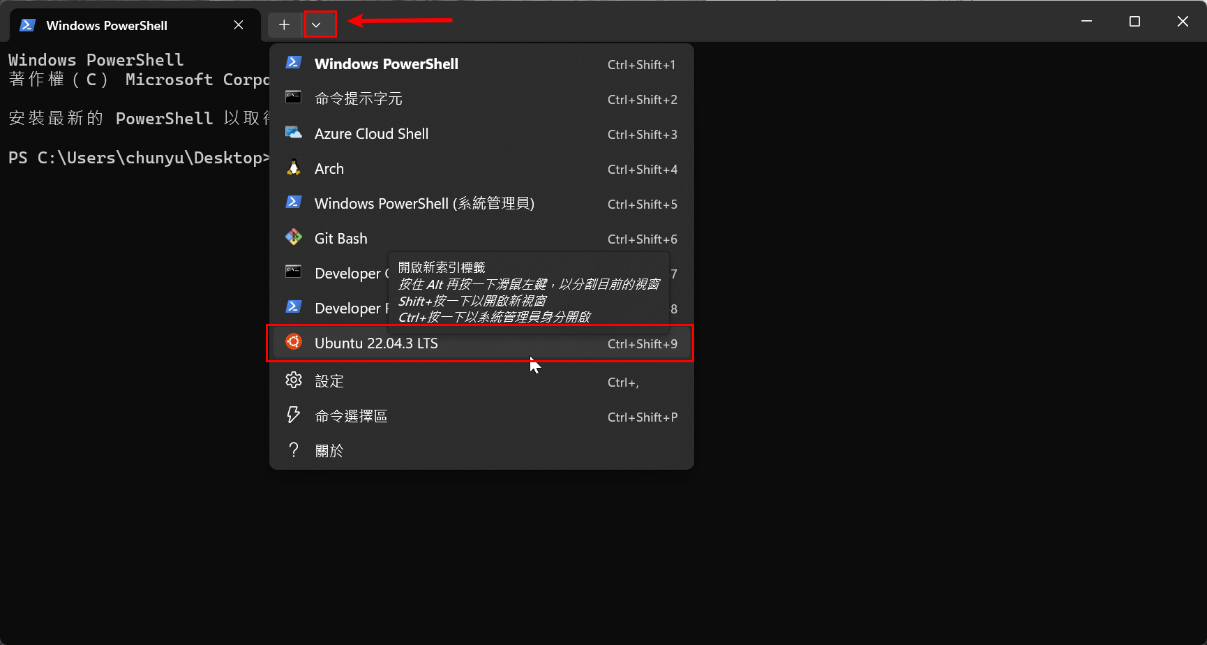 启动 WSL2 的 Ubuntu 系统